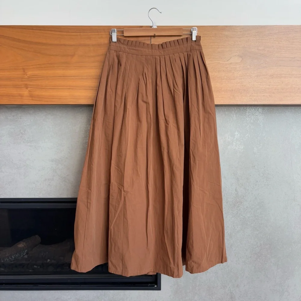 THE GREAT. THE TREELINE SKIRT SUNTAN, SIZE US M / 2 - Picture 15 of 16